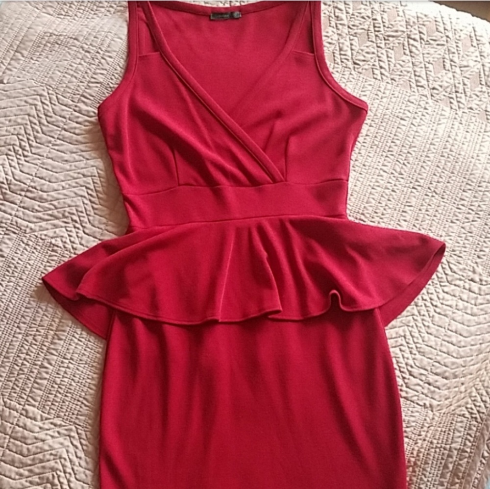 Red Peplum Dress